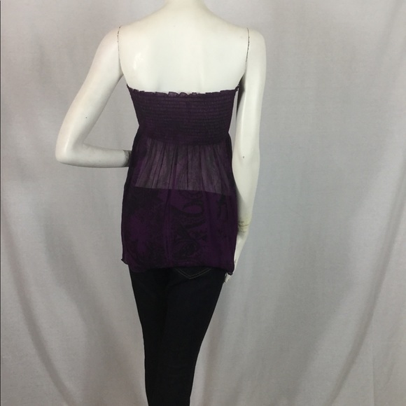 Sheer Dark Purple Strapless top, by Full Tilt sz s - Picture 5 of 7